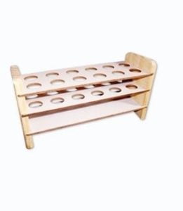 Estante para tubo de ensaio (arame, PVC ou madeira)